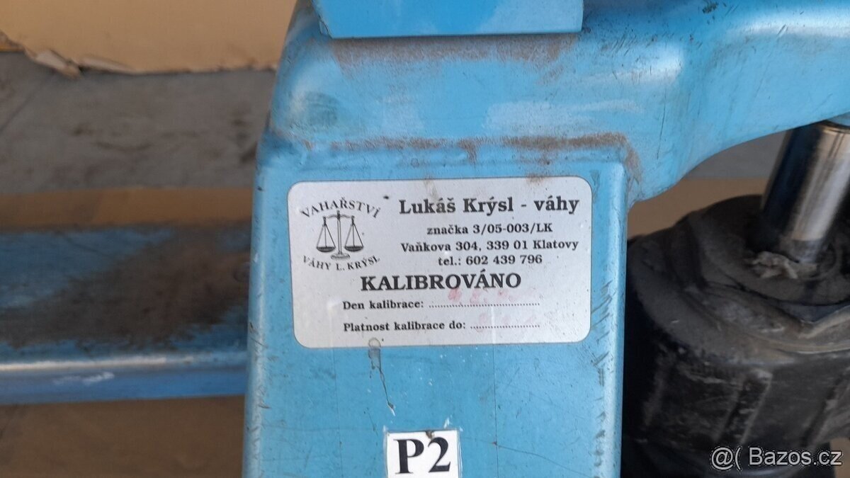Paletový vozík s váhou 2000 kg - 3