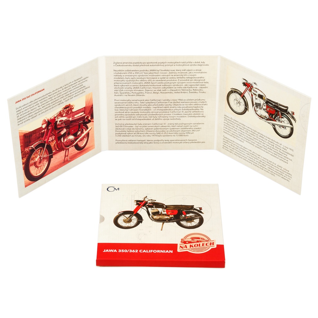 Stříbrná mince Na kolech - Motocykl JAWA Californian proof - 3