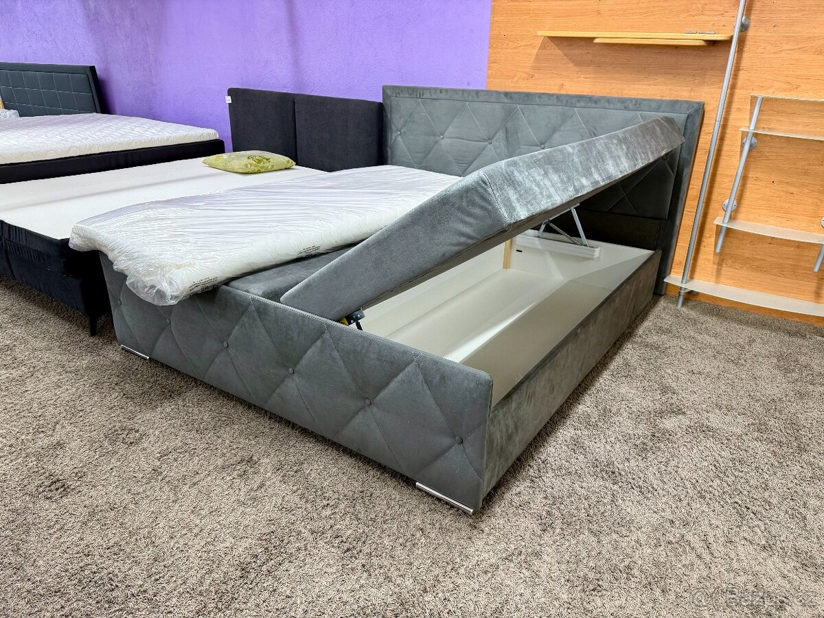 Manželská čalouněná postel nepoužitá - 3