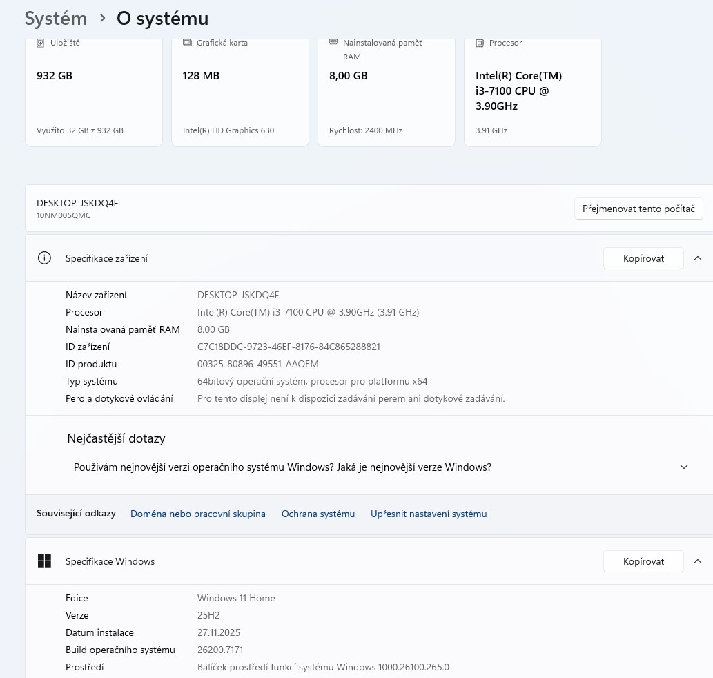 Lenovo V520S,i3-7100,WIN 11,HDD 1TB,RAM 8GB,Wi-Fi - 3