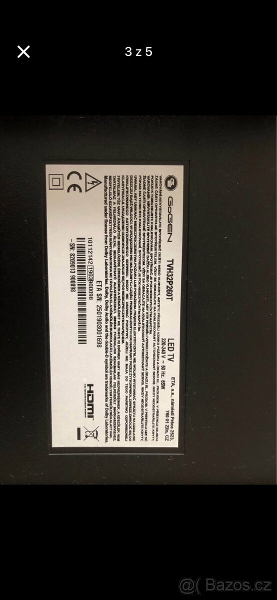 Televize Gogen - velikost 44cm 74cm - 3