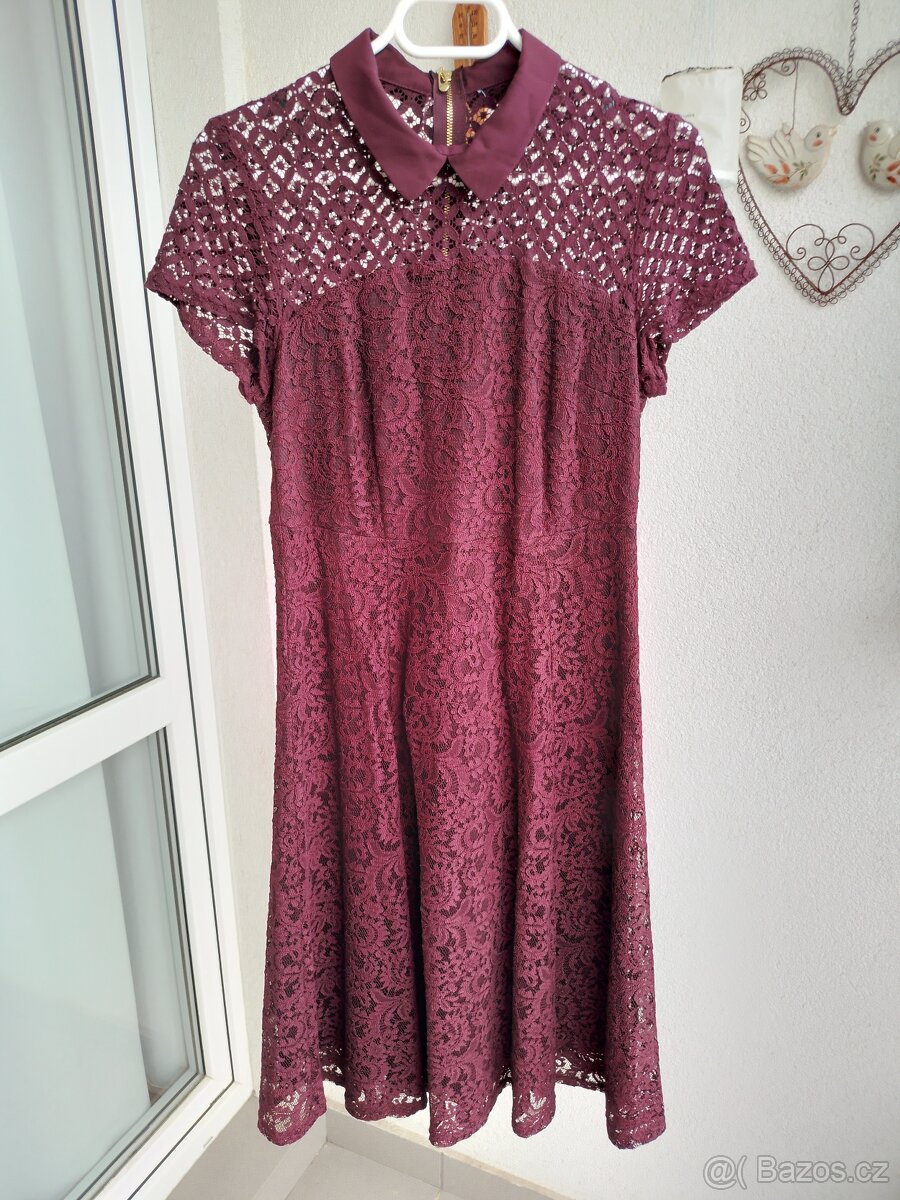 Krásné krajkové šaty s límečkem Dorothy Perkins vel. 40 - 3