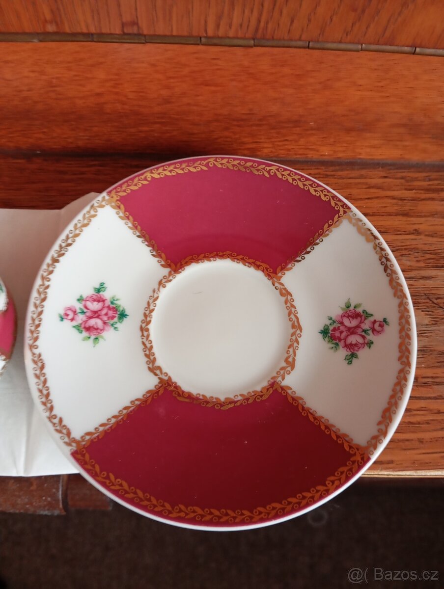 Starožitný zlacený kávový servis Laura Czechoslovakia - 3