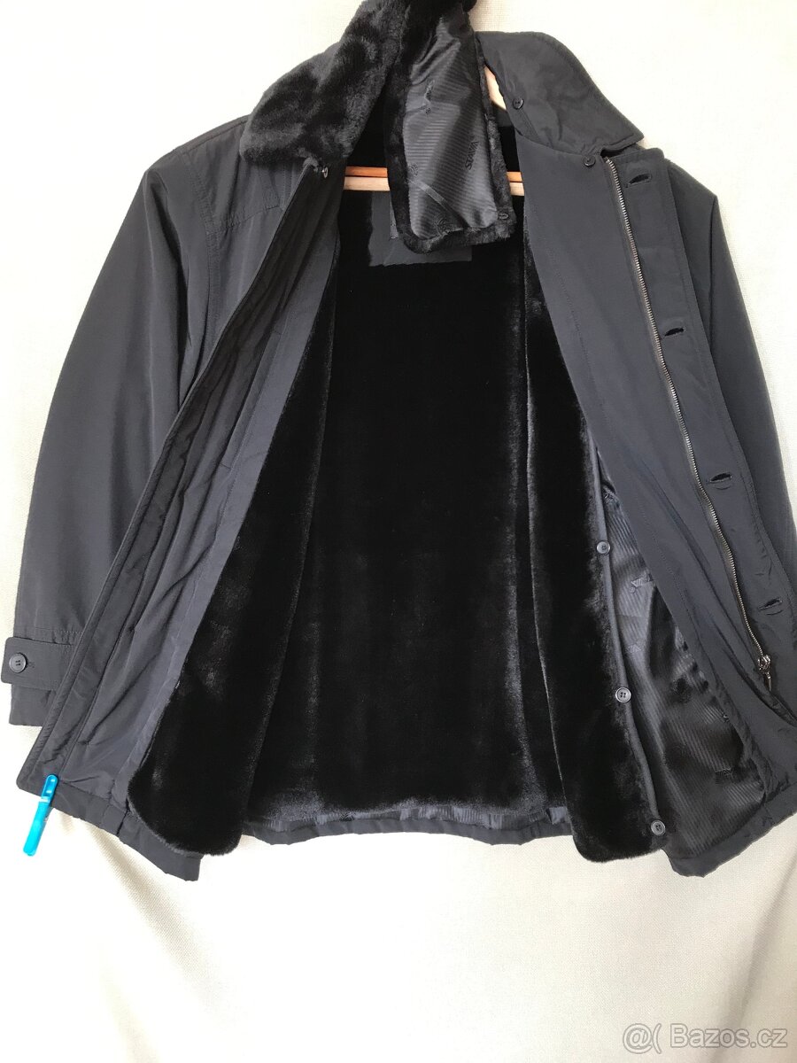 Pánská zimní černá bunda parka vel. L/50-52 - 3