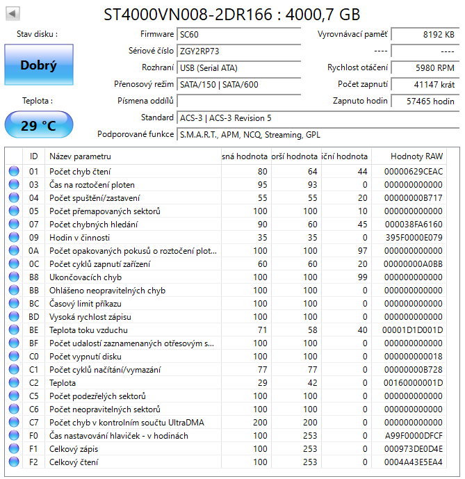 Seagate IronWolf 4TB, 3,5", 5900rpm, SATA, ST4000VN008 - 3