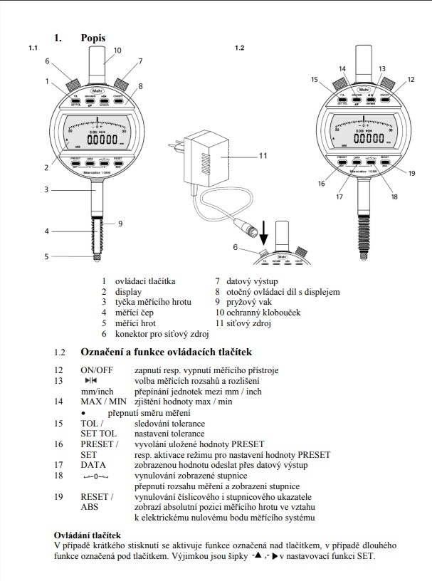 Digitální úchylkoměr MARCATOR 1088 - 3