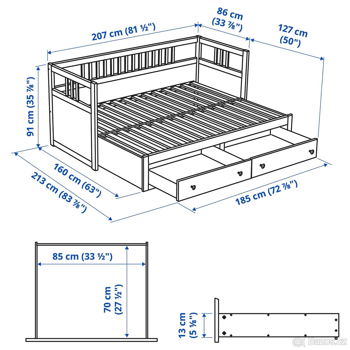 Rozkládací postel Ikea Hemnes - 3