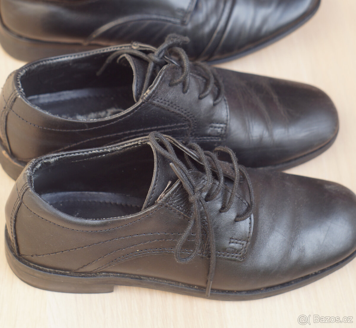 Černé společenské dětské boty vel. 34 kožené - 3