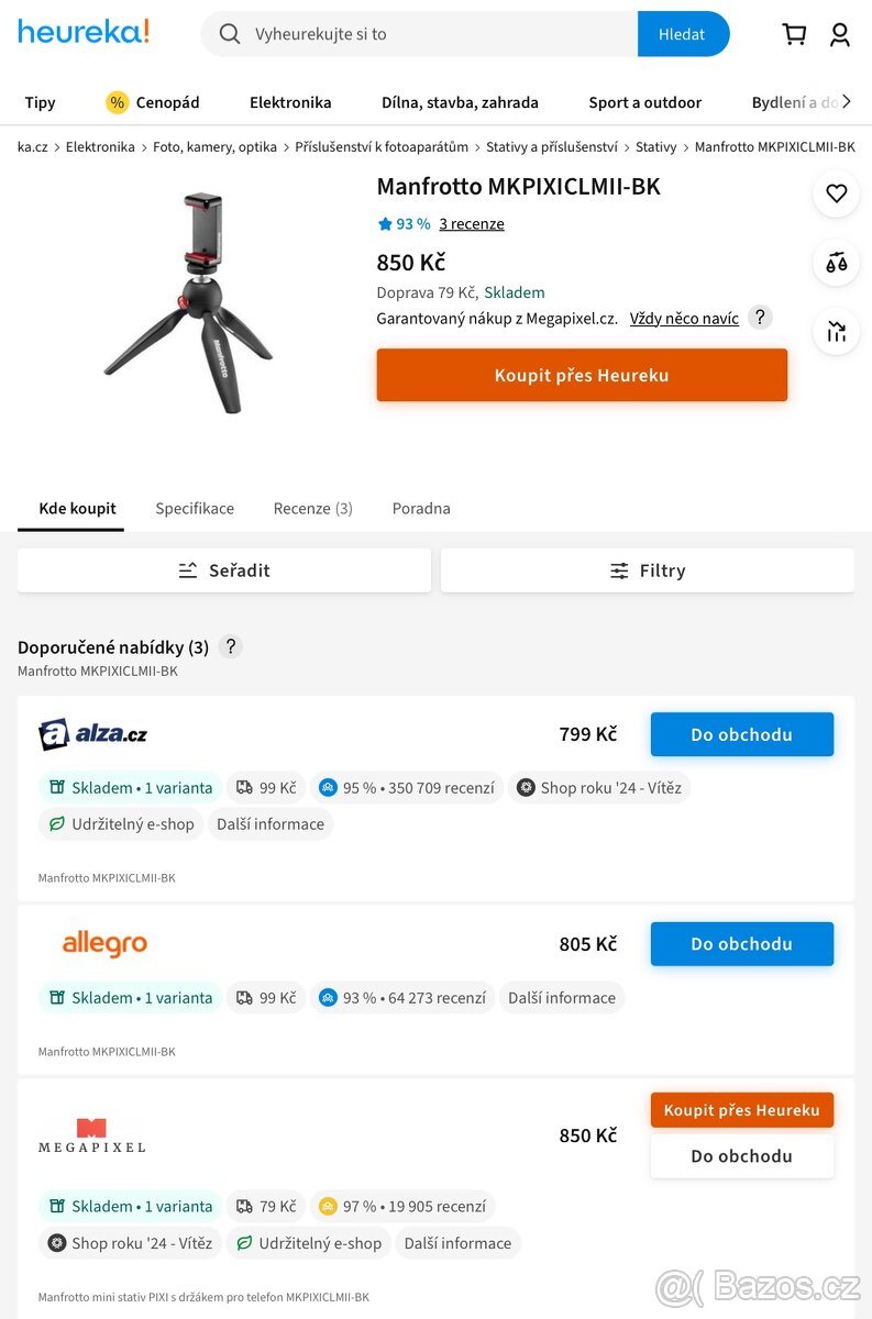 Držák na mobil Manfrotto MKPIXICLMII-BK - 3