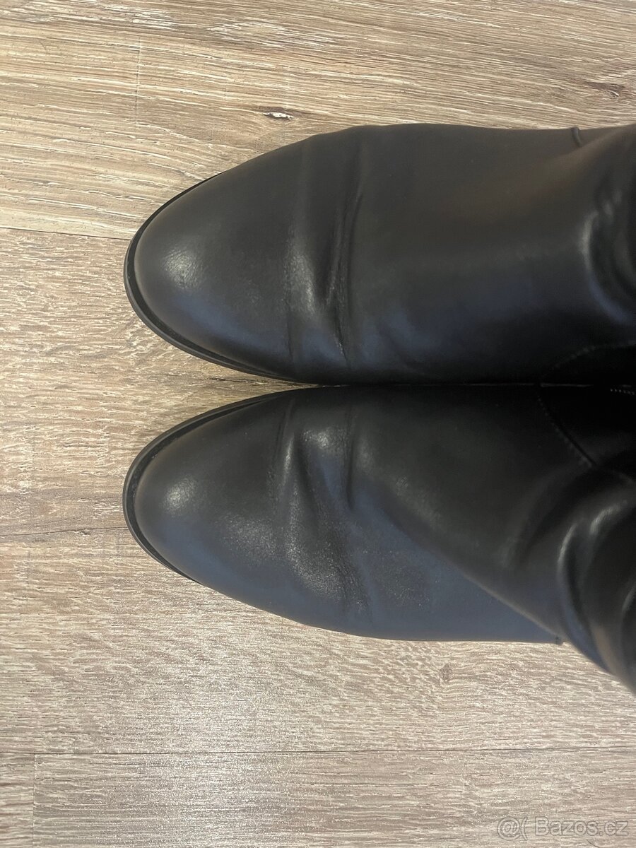 Podzimní/zimní kožené kozačky - 3