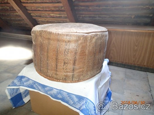 Kožený taburet - starožitnost (stáří 70 let) - 3