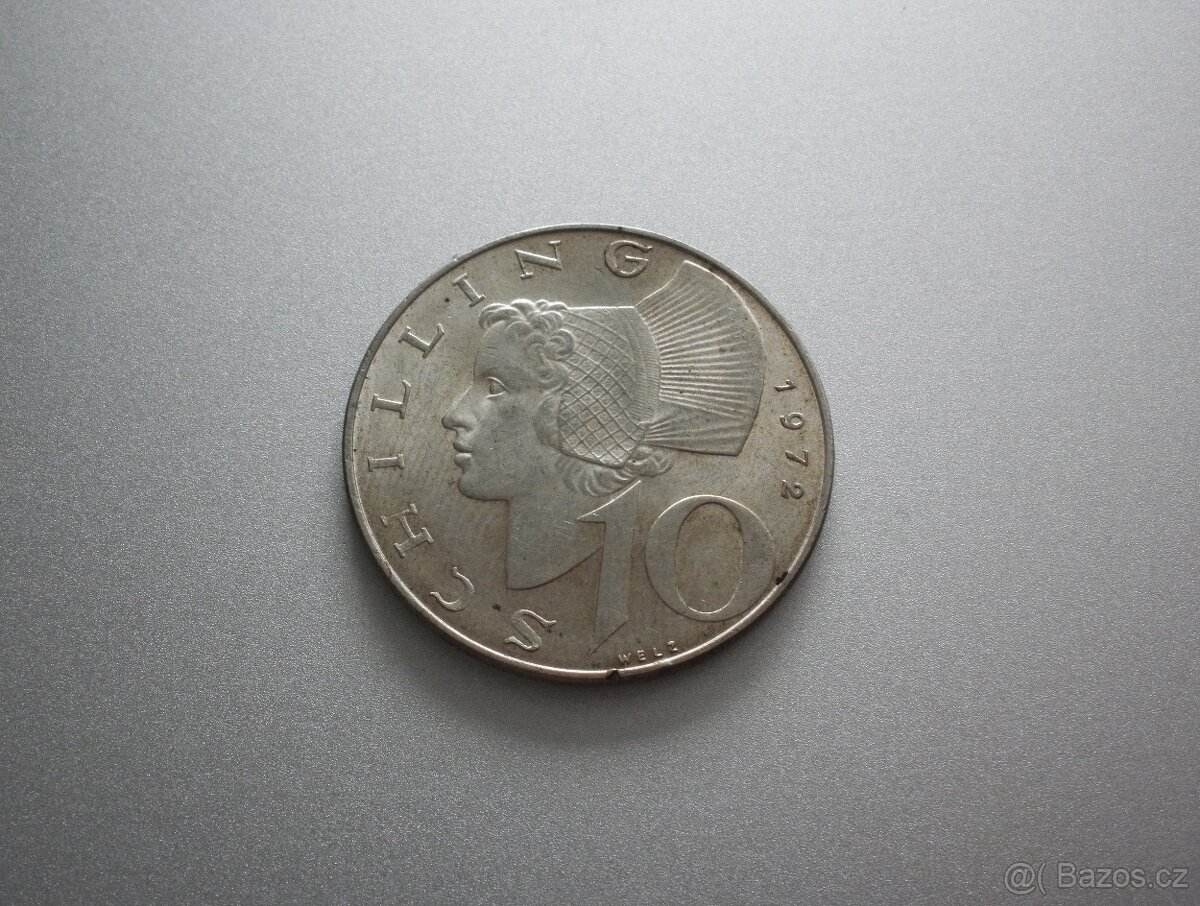 Stříbrný 10 Schilling 1972 - 3