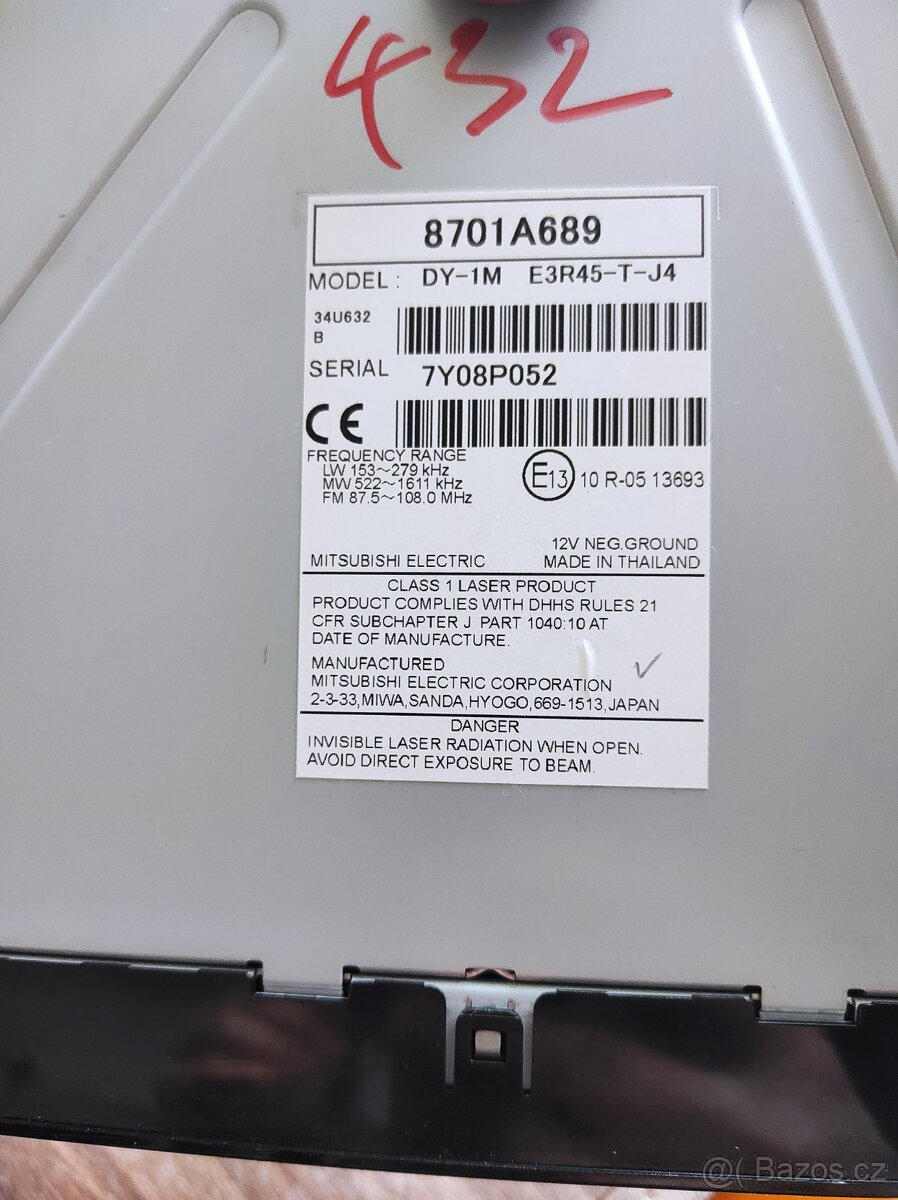 Autorádio Mitsubishi ASX originál - 3