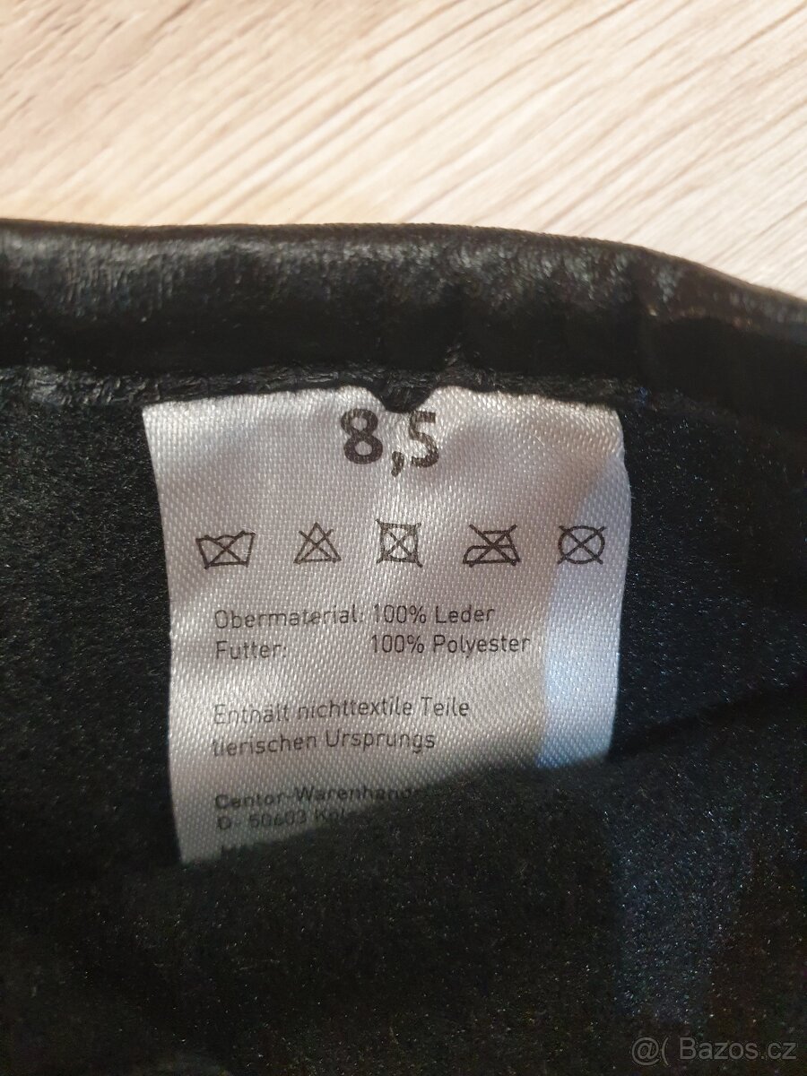 Černé kožené rukavice - 3