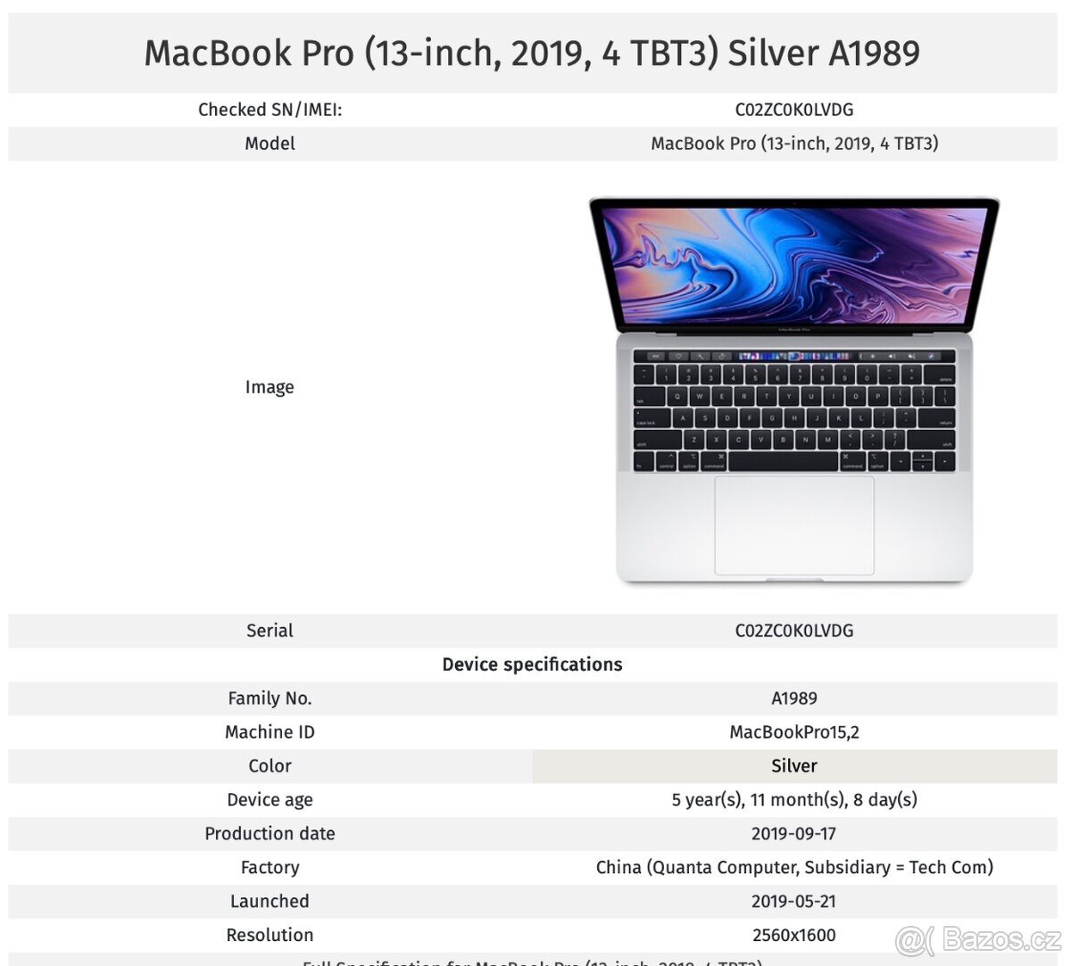 Prodám Apple MacBook Pro 13 - 3