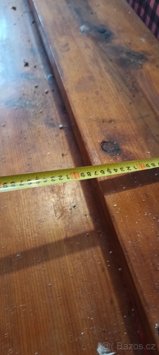 Dreveny masivni stul s lavicemi do sklepa, na chatu - 3