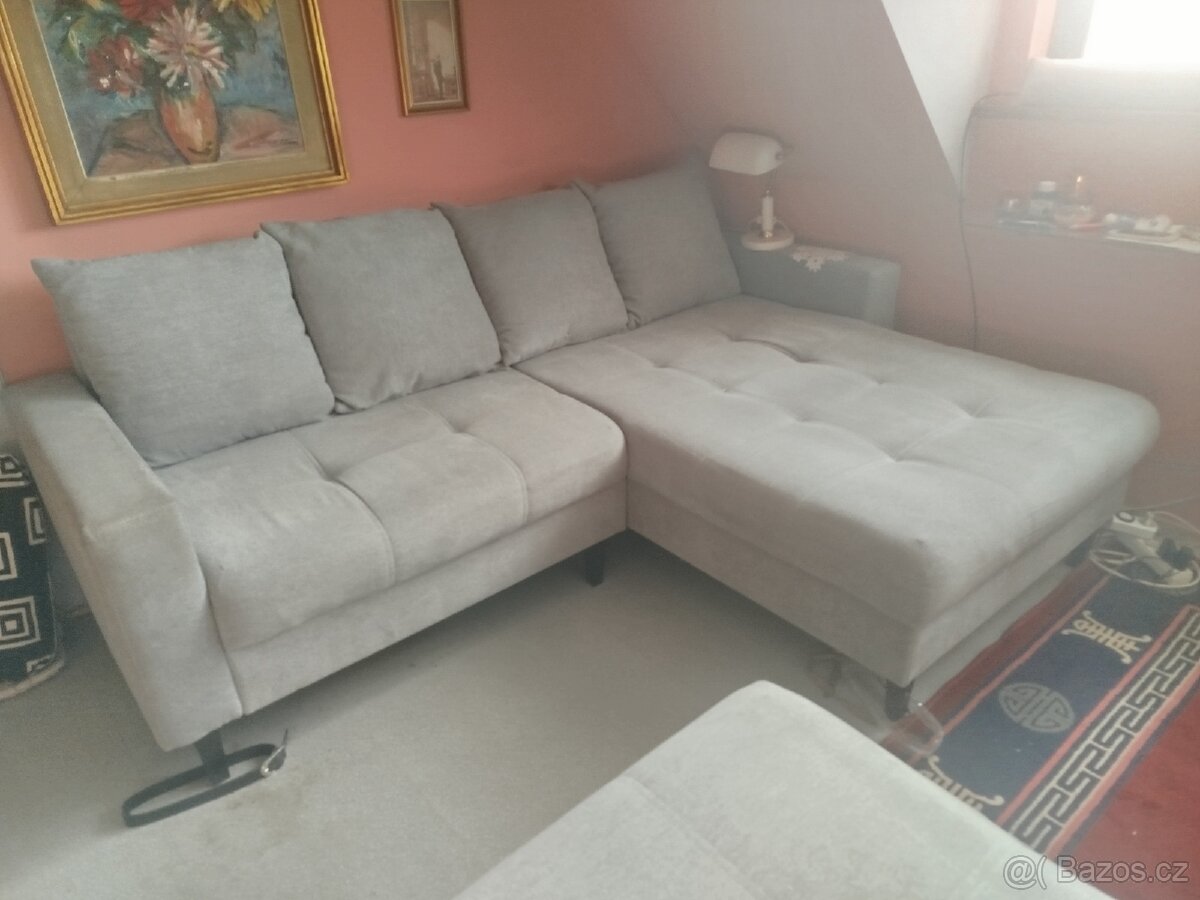 Rohová sedačka + taburet - 3