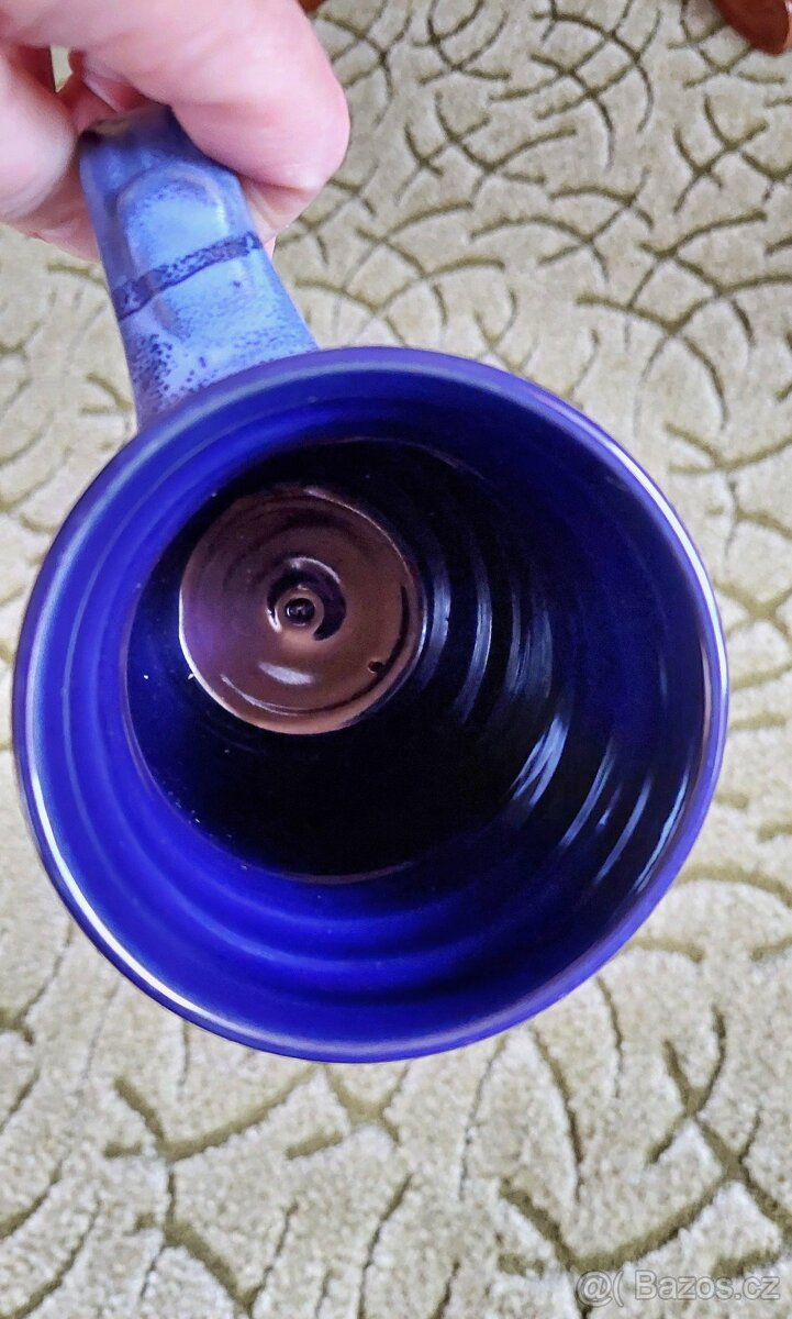 Modrý keramický púllitr - 3