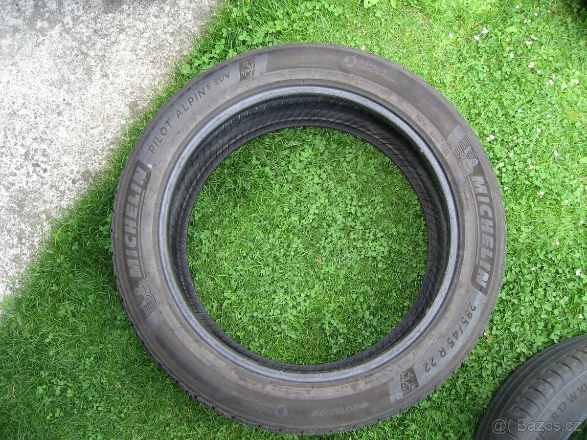 PRODÁM ZIMNÍ PNEU 285/45R22 MICHELIN+CONTINENTAL 114V 2+2x - 3