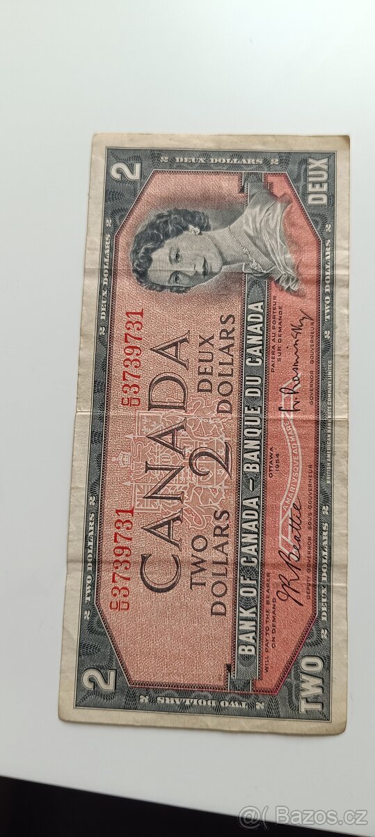 2 dolarů kanadské 1954 rok ottawa - 3