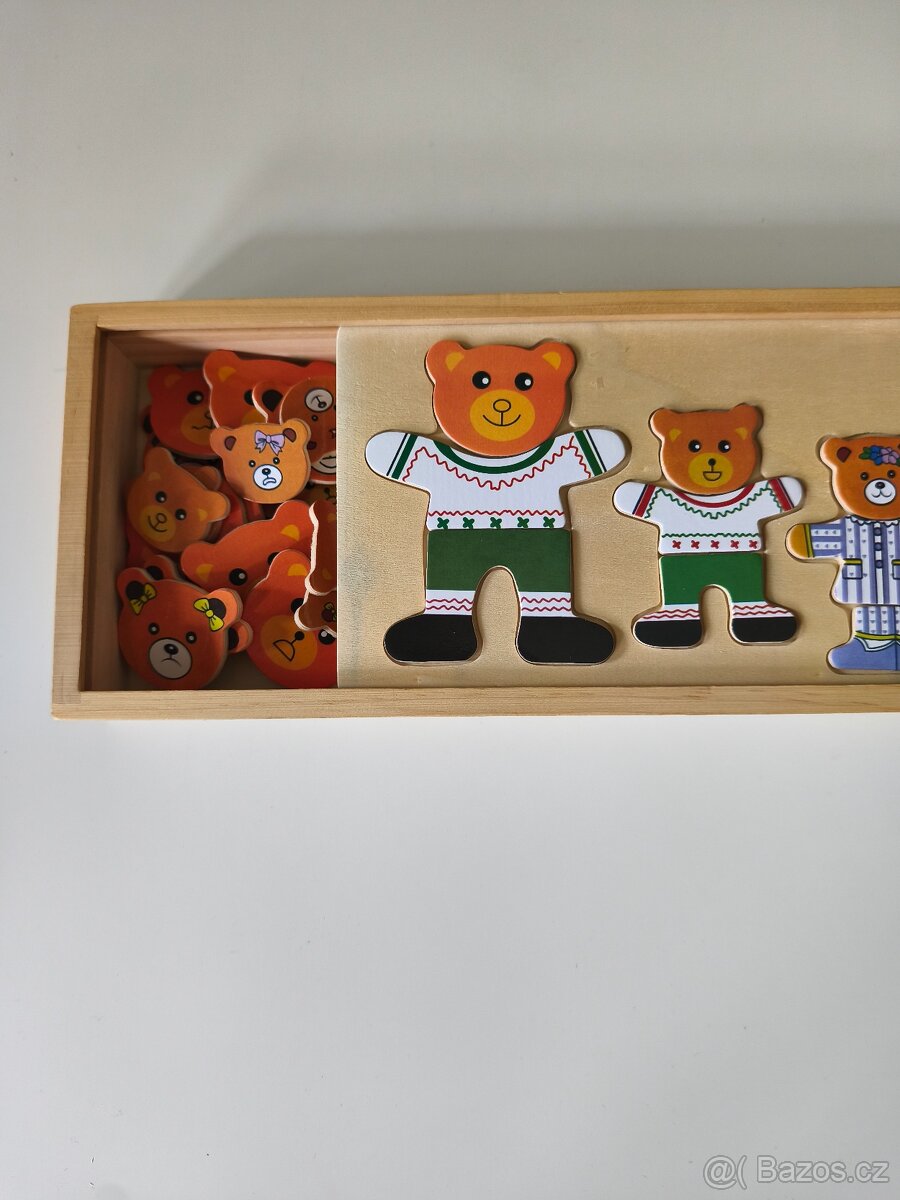 Puzzle/skládačka dřevěný medvěd rodinka - 3