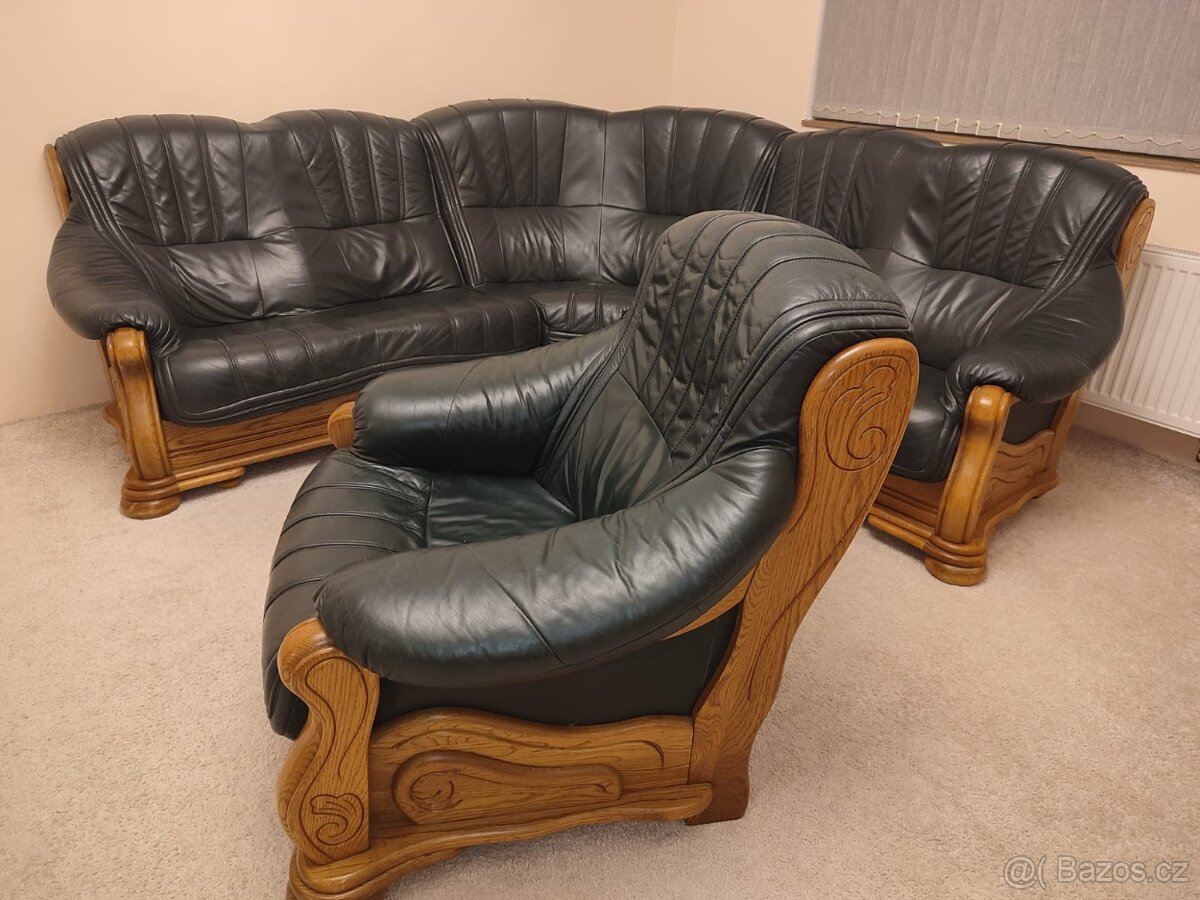 Kožená sedačka + křeslo - 3