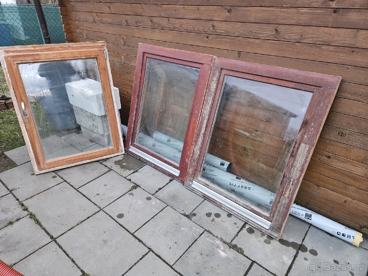 Dřevěná eurookna 90x120 - 3ks - 3