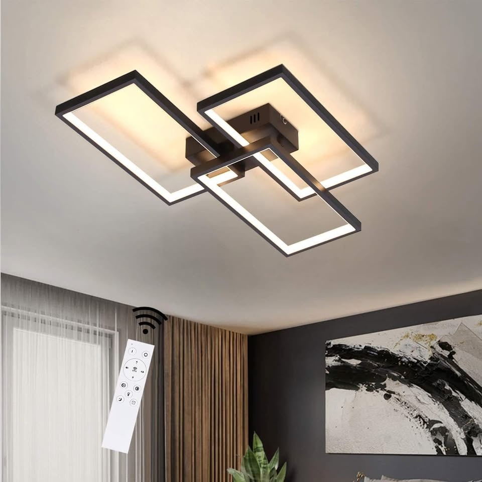 Černé moderní stropní stmívatelné LED svítidlo - obdélníky - 3