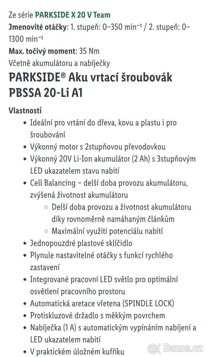 Aku šroubovák parkside - 3