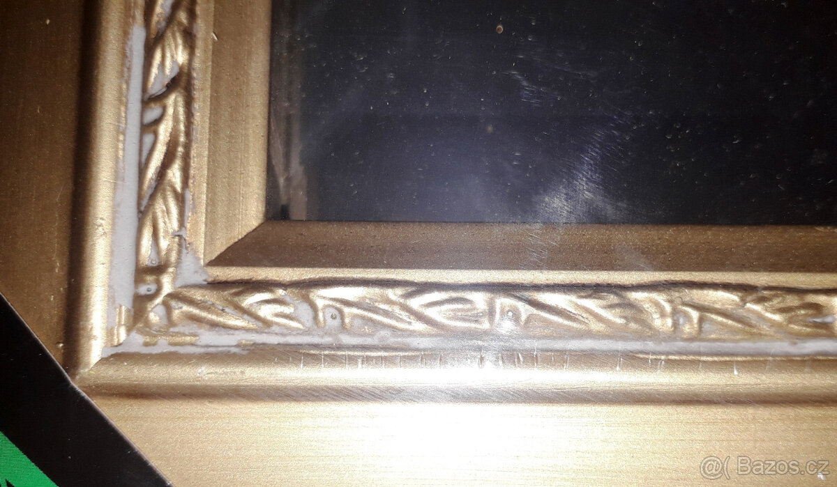 Zrcadlo - zlatý rám 28.5x33.5cm - 3