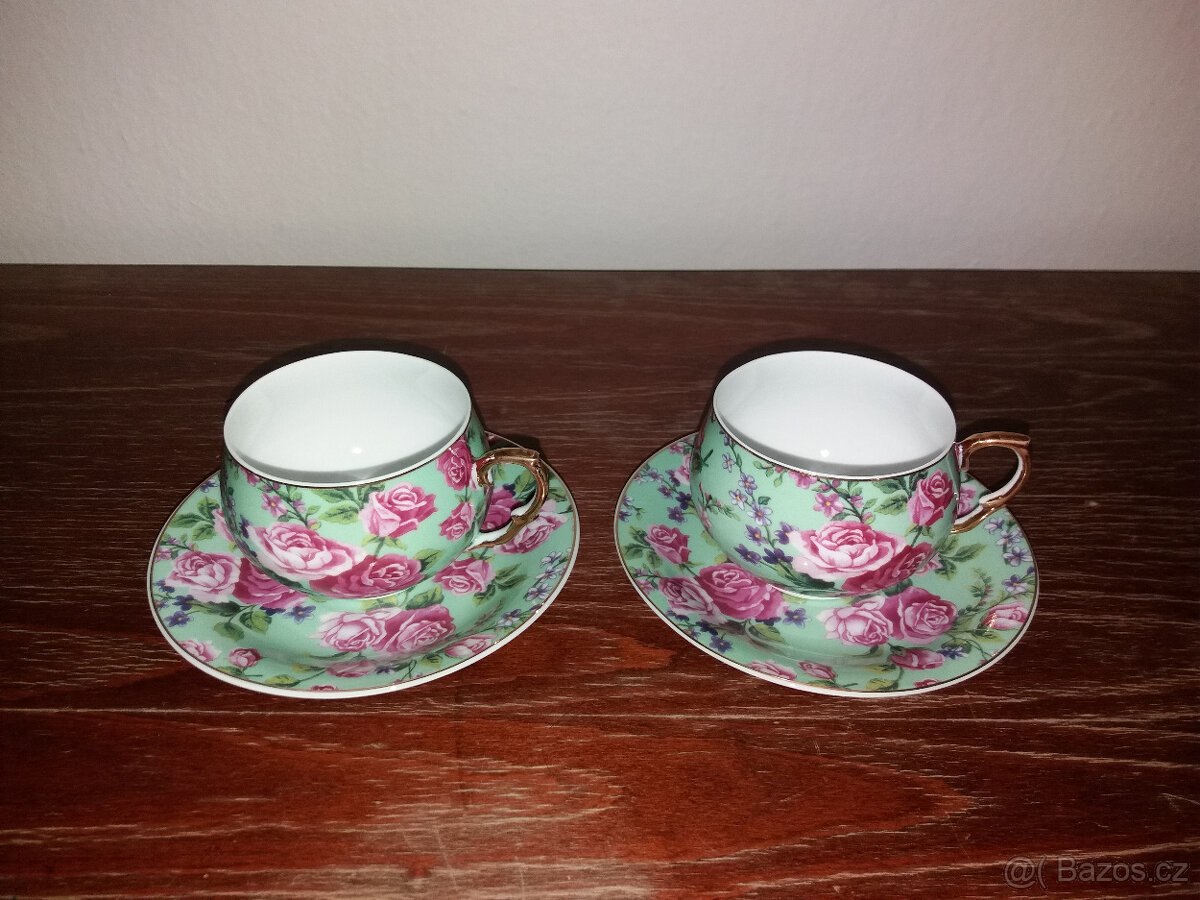 Hrníčky s podšálkem, polévková mísa, talíře a další - 3