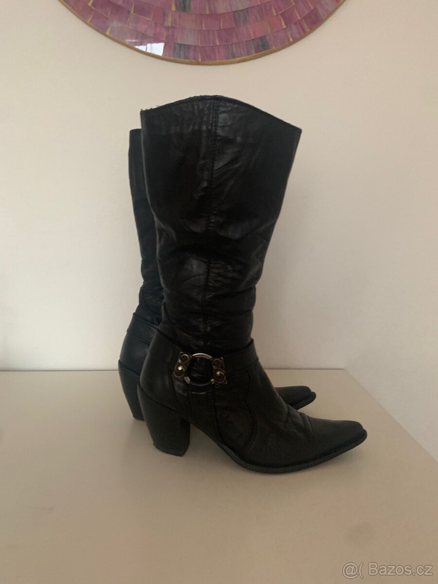 Kožené boty zimní vel. 37 - 3
