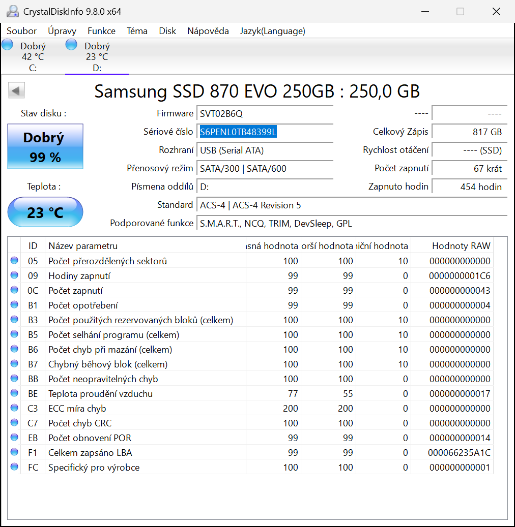 SSD Samsung 870 EVO 250GB - parkrat pouzity - 3