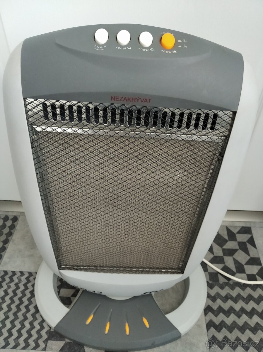 Otočné halogenové topení, topný přístroj, přímotop - 3