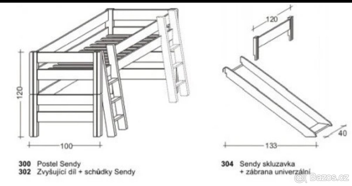 Dětská vyvýšená postel Sandy - 3