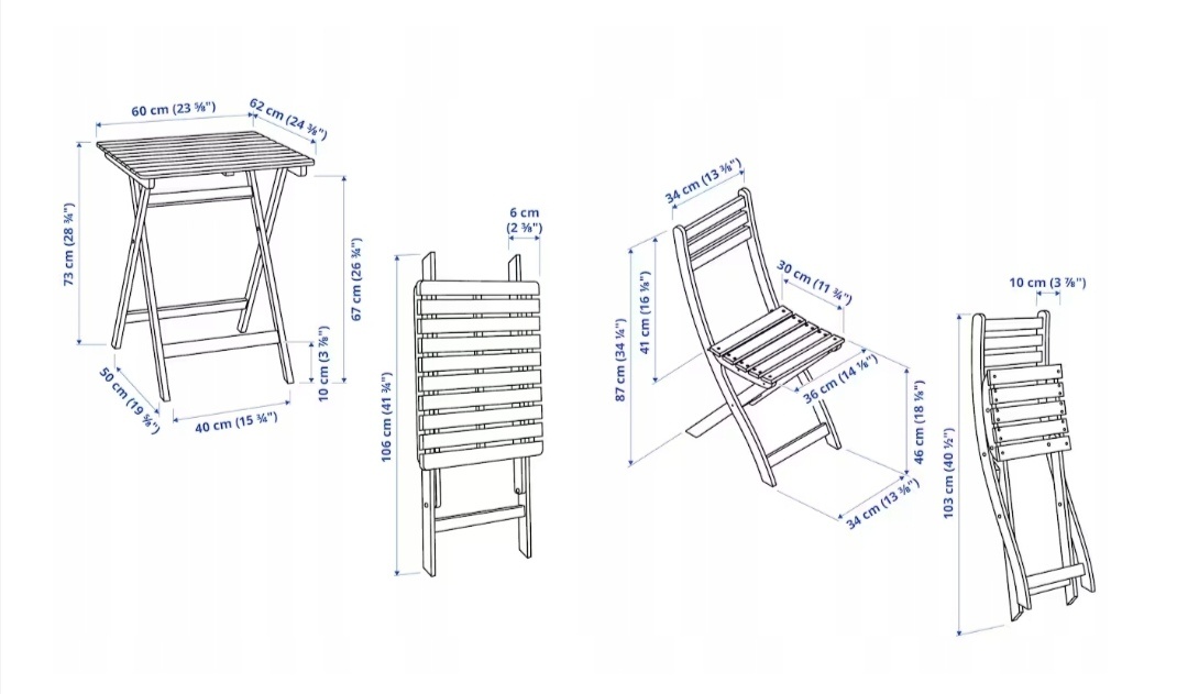 Zahradní stůl a 2 židle model Askholmen od značky Ikea - 3