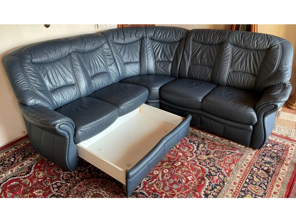 Luxusní rohová kožená sedací souprava,2592 - 3