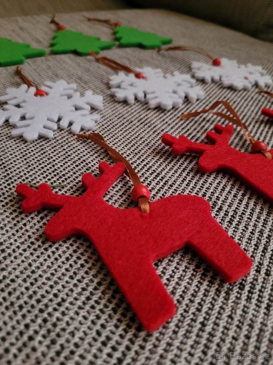 Devět vánočních ozdob z filcu zn. IKEA - 3