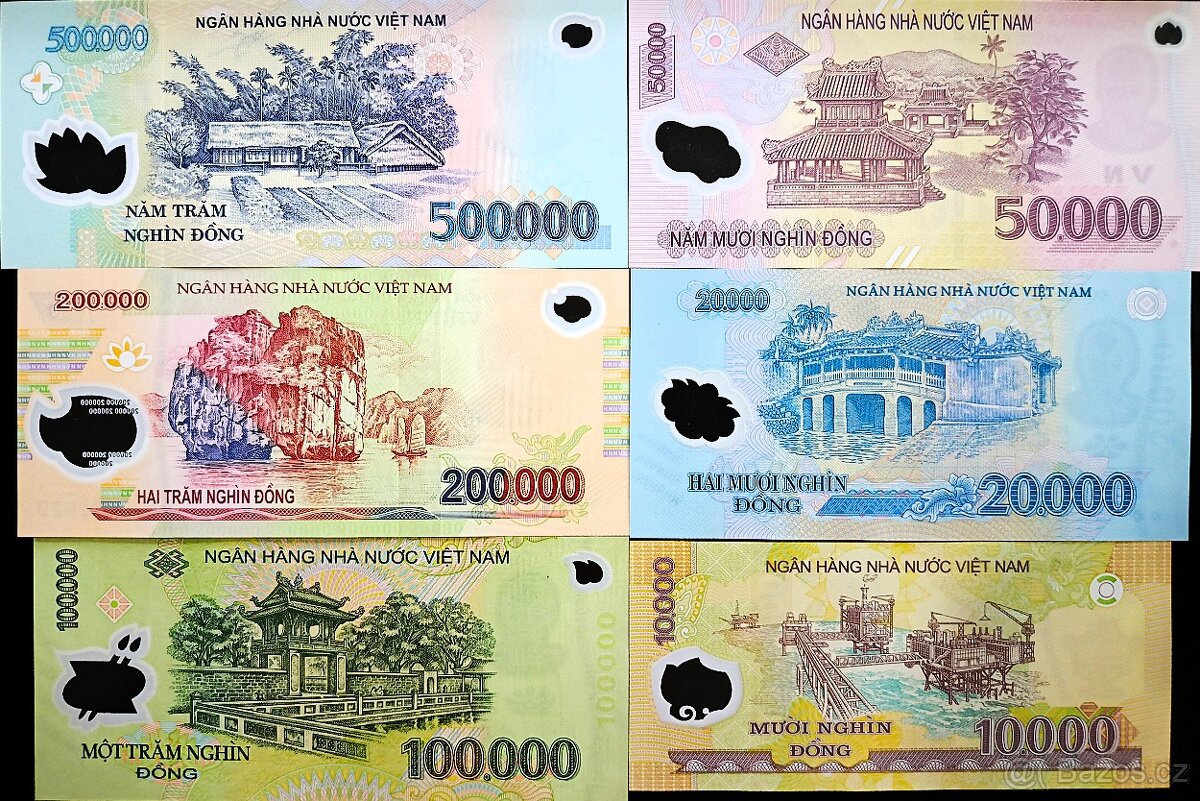 Sada 10 000 - 500 000 dongů Vietnam 2003+ UNC VÝBĚR MOŽNÝ - 3