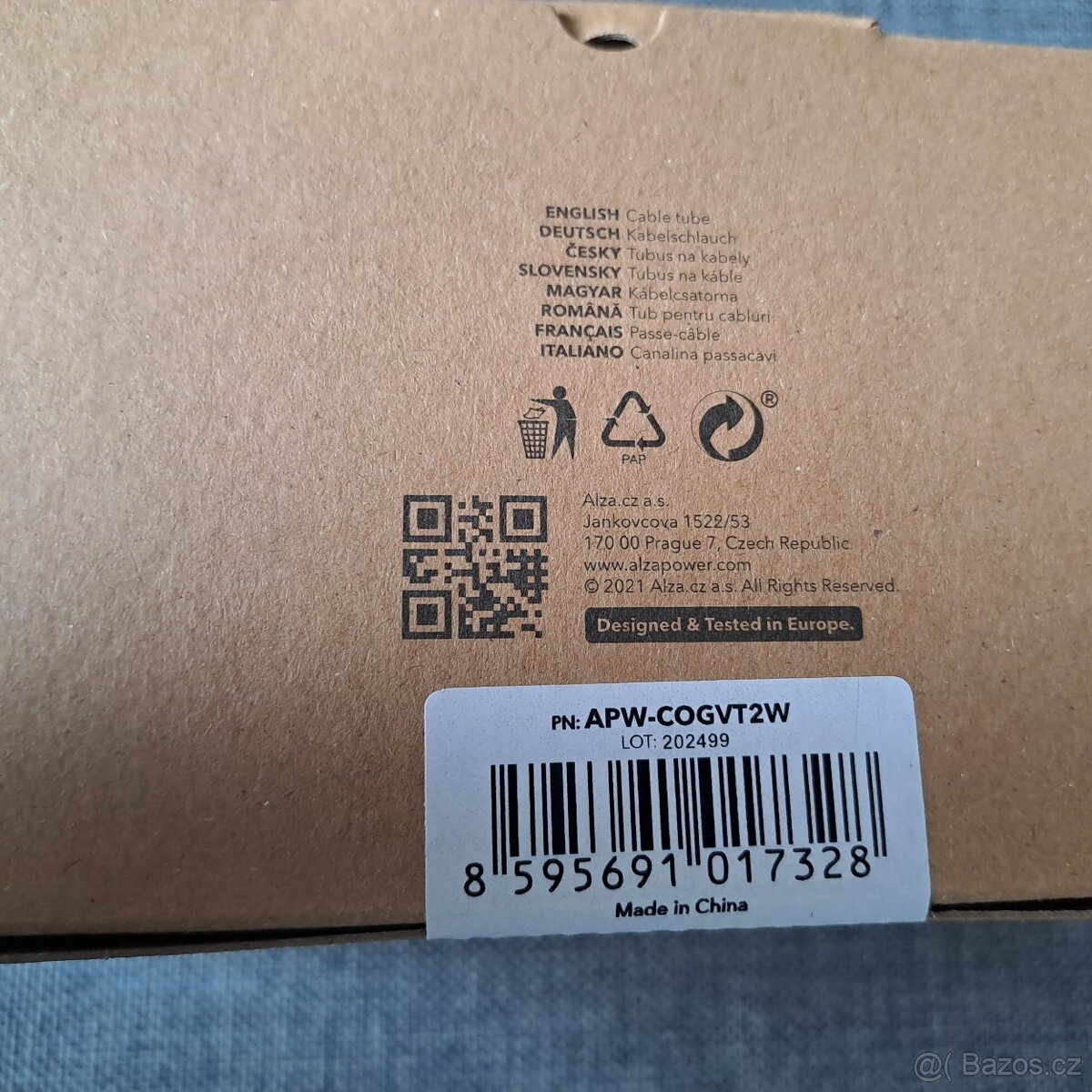 AlzaPower Velcrostrap+ Cable Tube 2m bílá - nová - 3