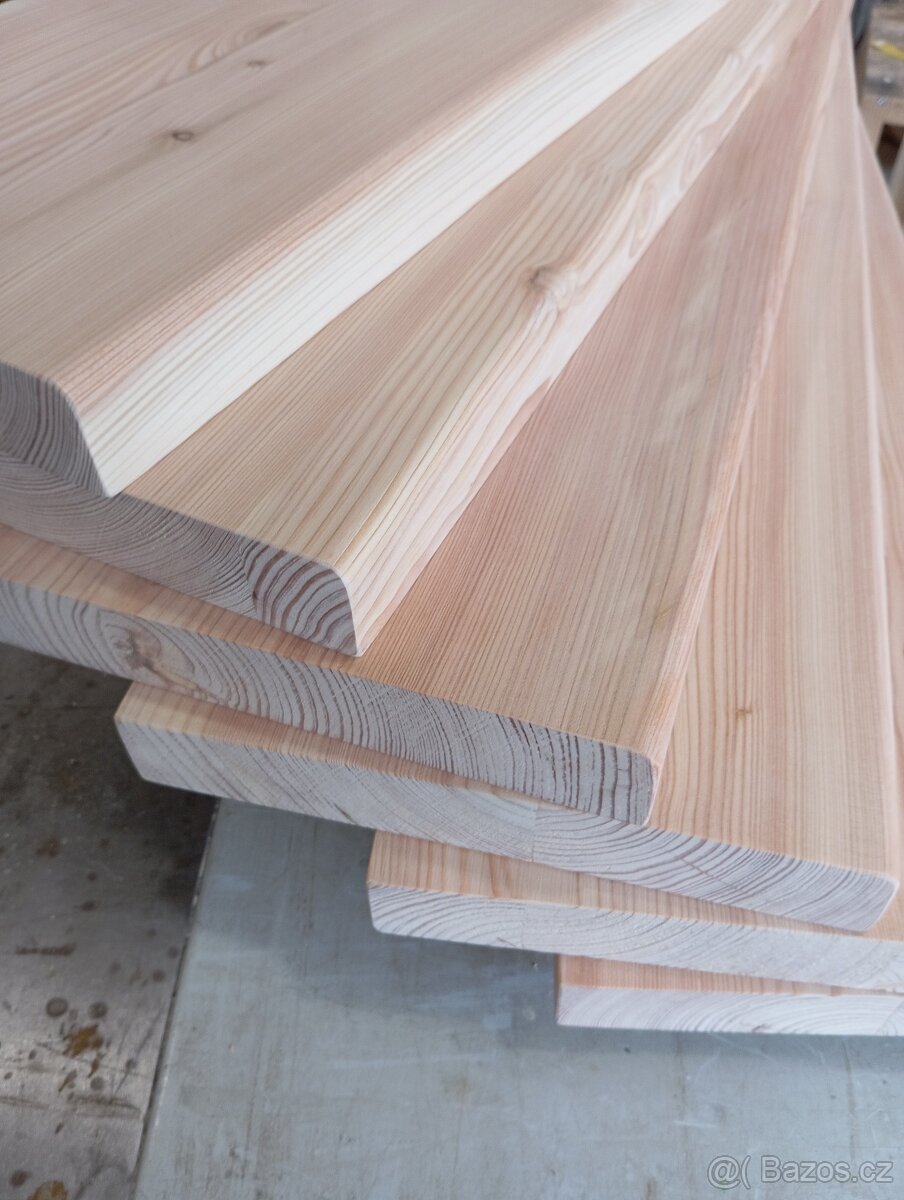 Schodnice/nášlapy schodiště-masiv modřín 27/40mm - 3