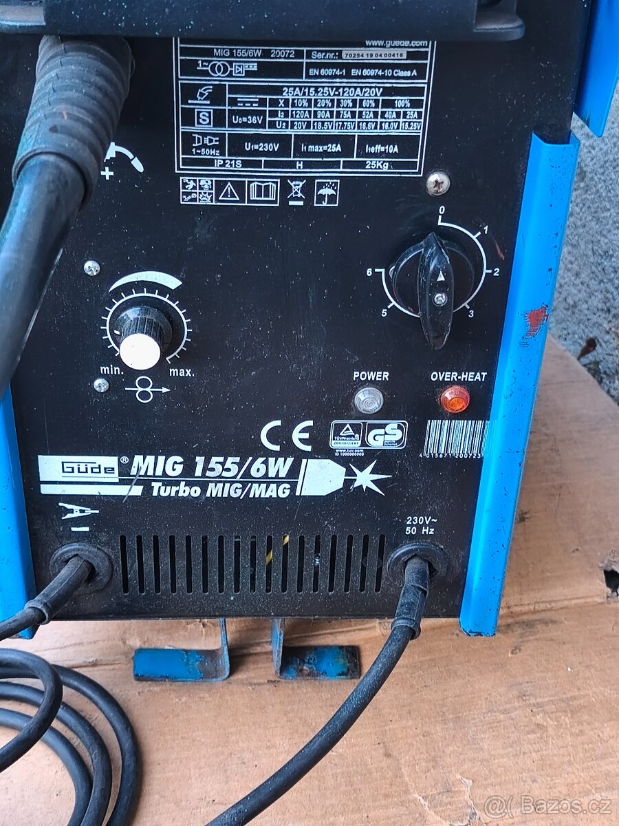 Prodám co2 svářečku Güde MIG 155/6W. - 3