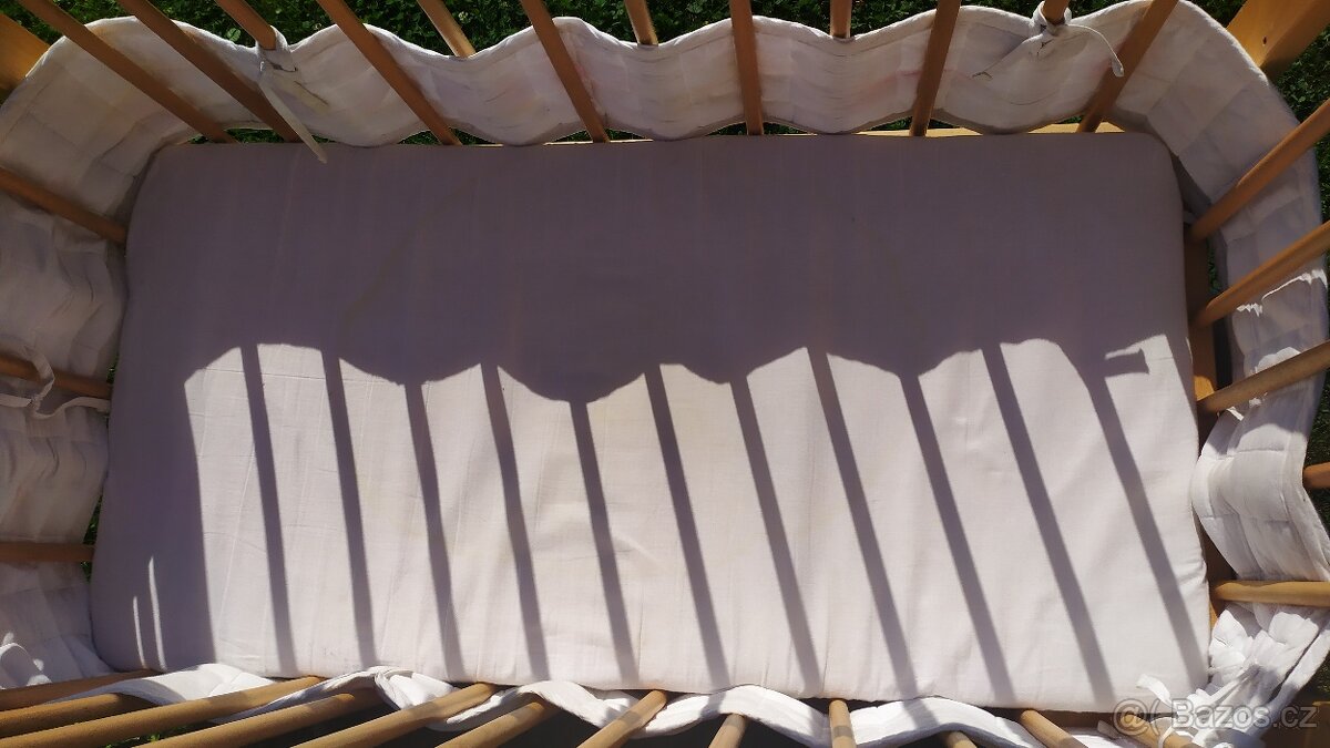 Dětská dřevěná postýlka 100 x 50 cm - minipostýlka - 3