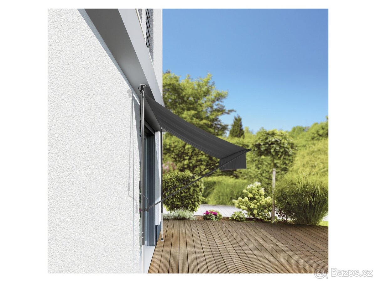 Upínací markýza, 2 x 1,5 m, antracitová - nová, rozbalená - 3