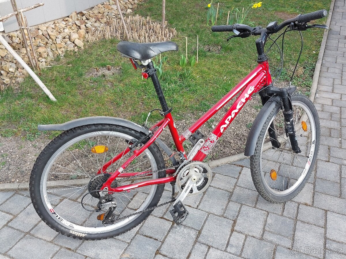 Prodám dětské kolo Apache 24" - červené - 3