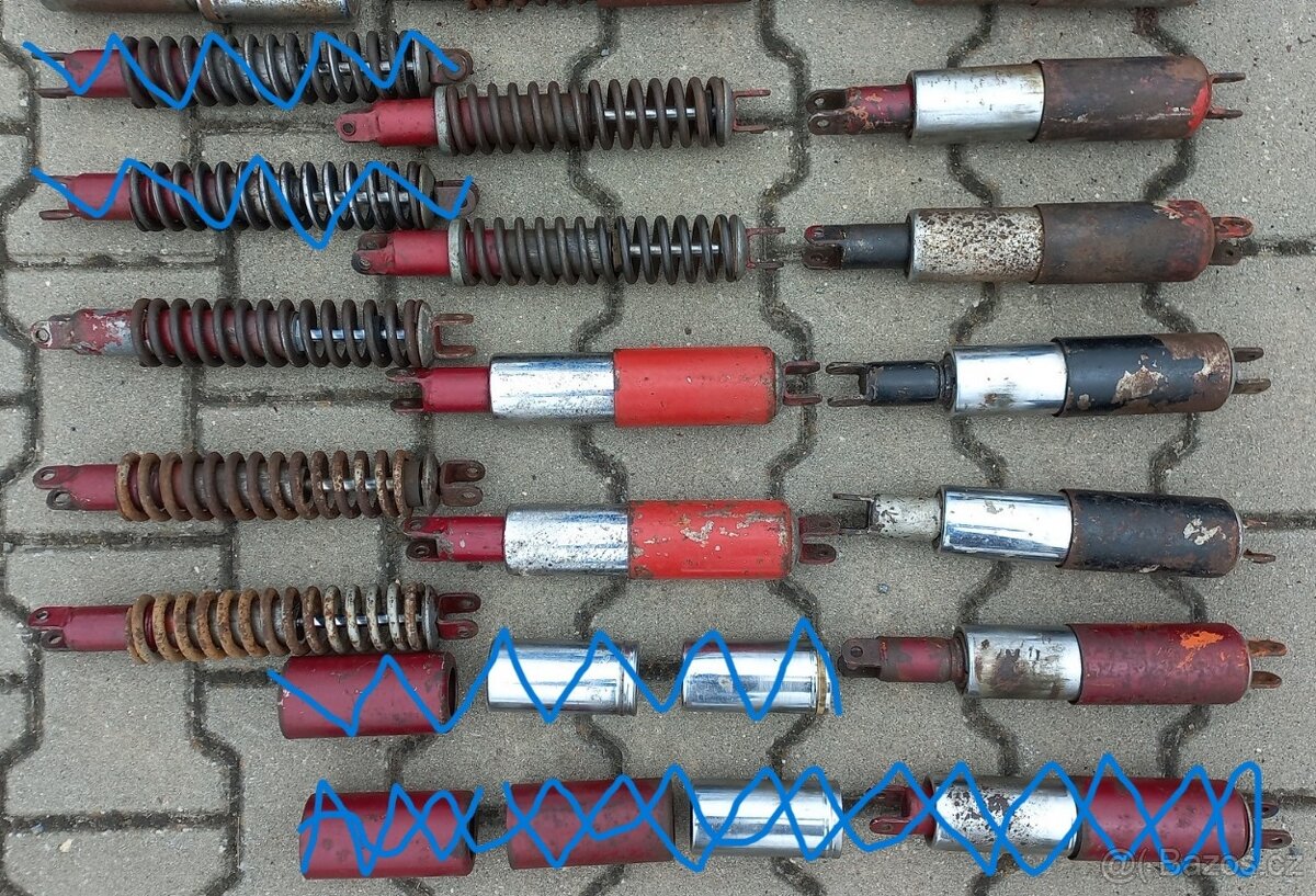 Prodám Jawa ČZ kývačka panelka zadní tlumiče patina renovace - 3