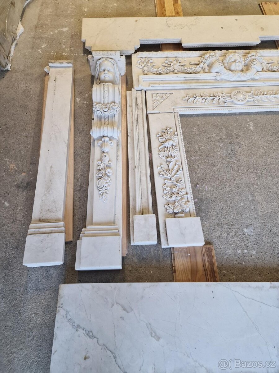 Mramorový krb-luxusní mramorová obestavba krbu - 3