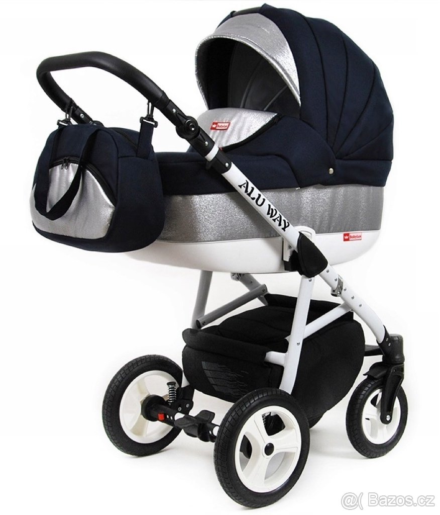 Kočárek Raf Pol Baby Lux Alu Way 3v1 v barvě navy - 3