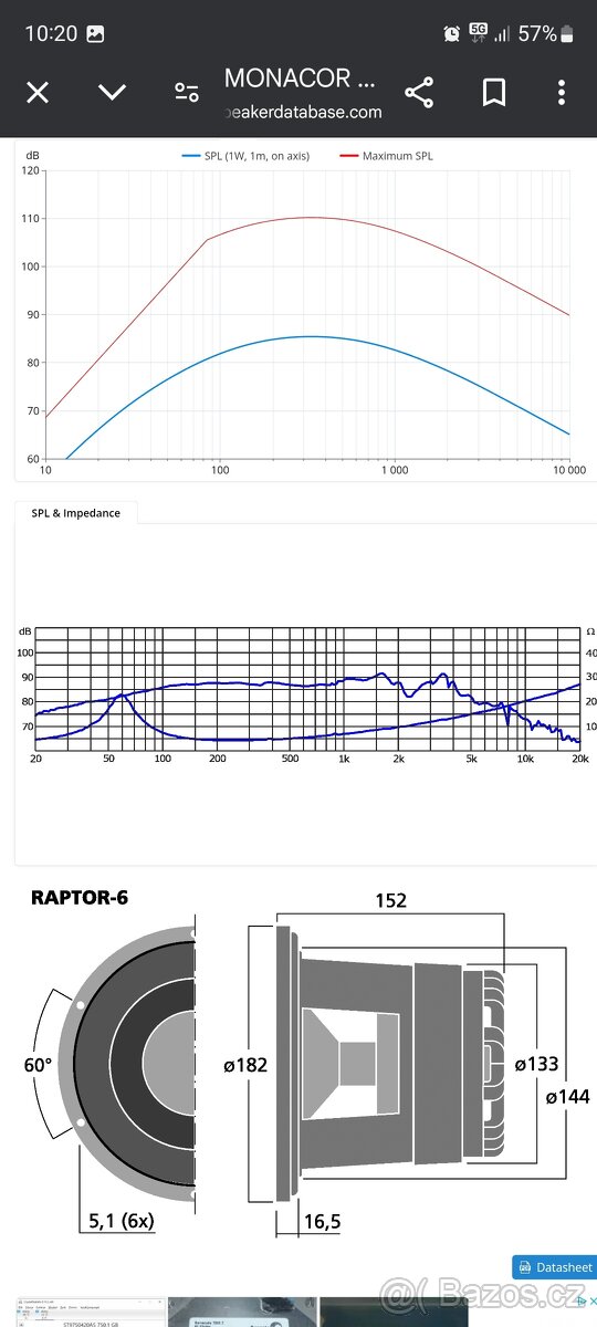 2x subwoofer Monacor Carpower Raptor 6 - 3