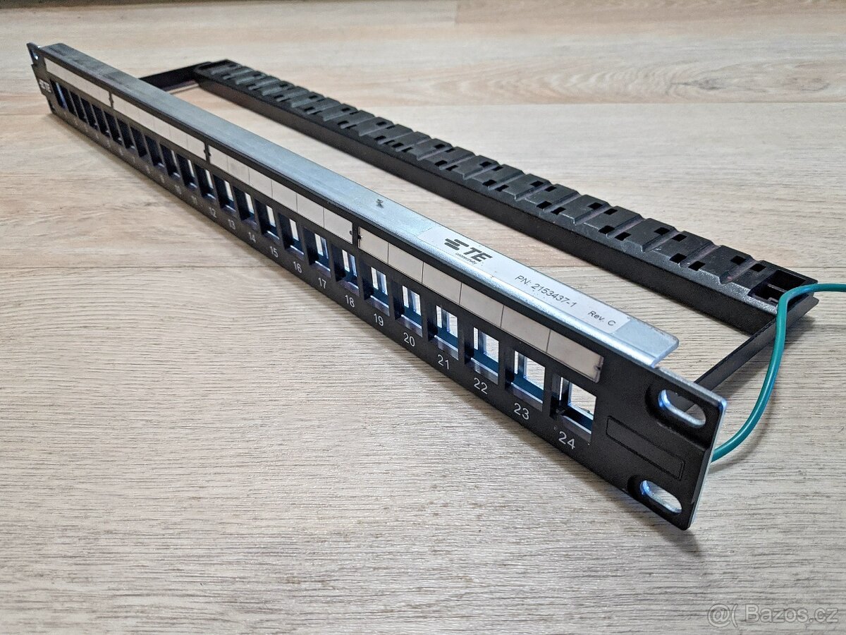 1U modulární patch panel 24p stíněný s vyvazovací lištou - 3